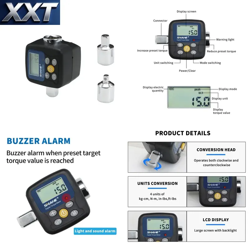 Torque Wrench - XXT Shahe Digital Torque Wrench Adapter