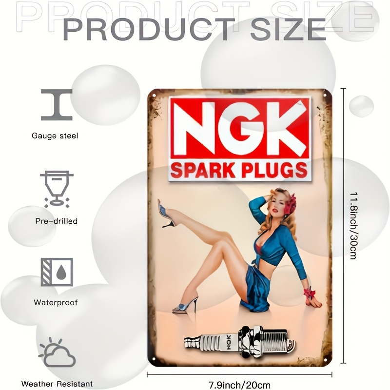 Vintage Spark Plugs Metal Sign - Spark Plug ulasan dan harga